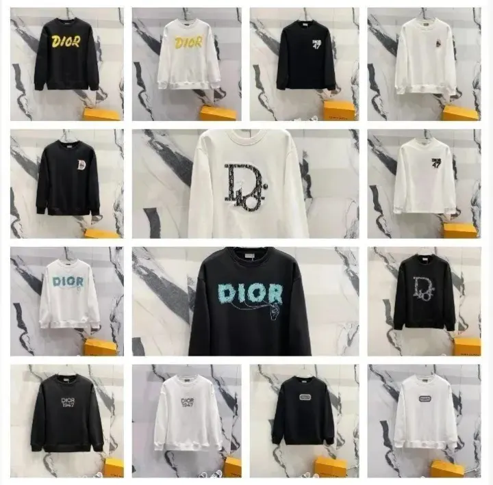Bluza crewneck Dior z nadrukiem w kolorze czarnym i białym