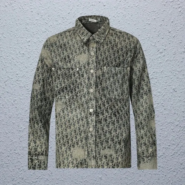 Dior Washed Monogram Print Denim Jacket