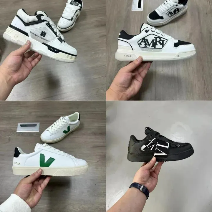 Schwarze und weiße Low-Top-Sneaker von AMIRI