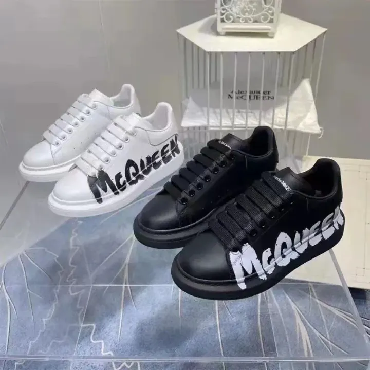 Alexander McQueen Color-Block Platform Sneakers - Black & White