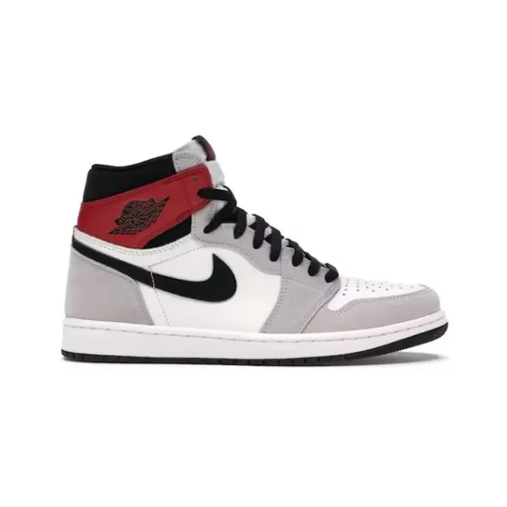 Nike High-Top Sneakers in Grey, Red, and Black