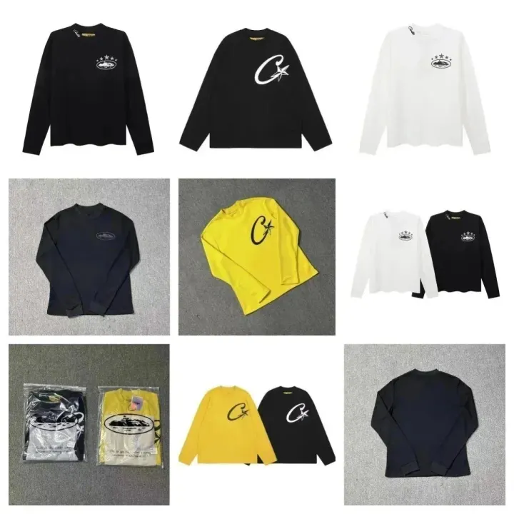 Corteiz Waffle Long Sleeve T-Shirt - Black/White