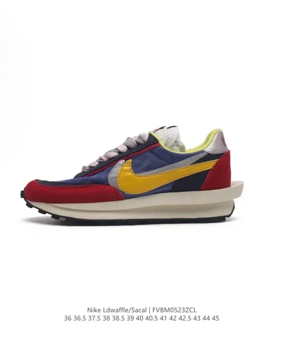 Nike LDWaffle Sneakers - Red, Blue and Yellow Retro Running Style