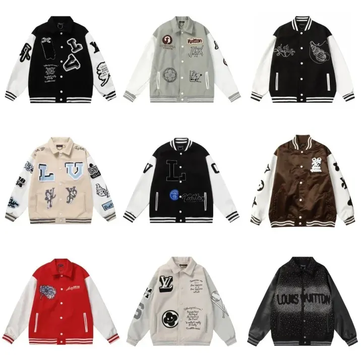 Chaqueta varsity de Louis Vuitton en patchwork negro y blanco