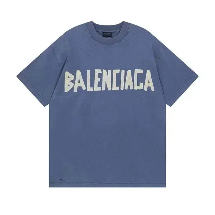Balenciaga Blue Graphic Logo T-Shirt