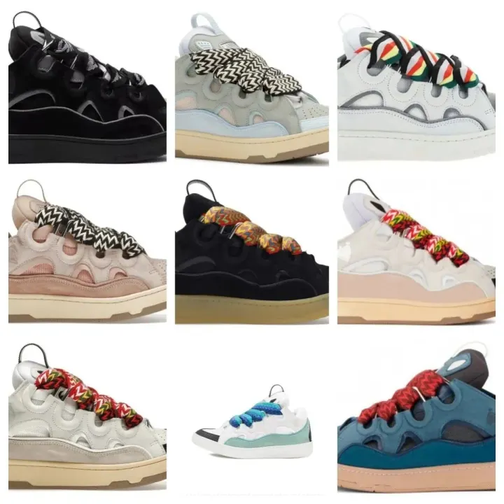 Lanvin Curb Sneakers in Pink Multi-Panel Design