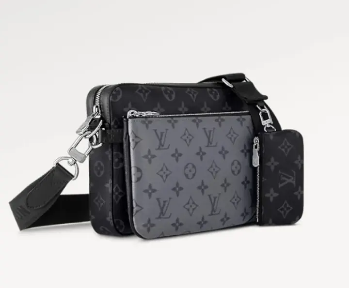 Louis Vuitton Monogram Eclipse zwarte crossbodytas met meerdere vakken