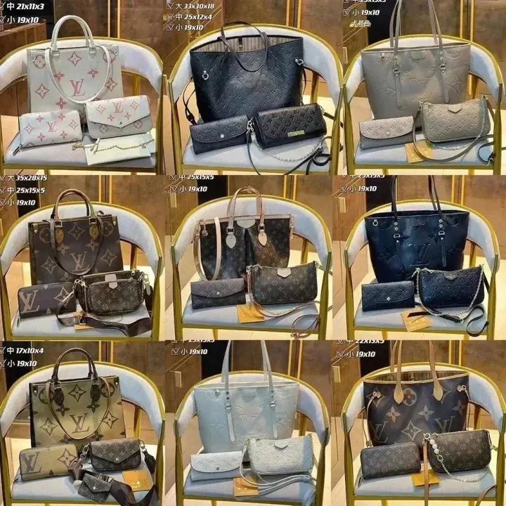 Louis Vuitton monogram handtassenset in gemengde kleurstellingen