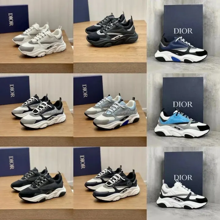 Dior Chunky Mesh Sneakers in Black and White