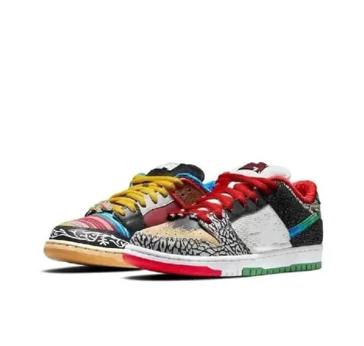 Nike Dunk Low SB Sneakers in Patchwork, Cream, and Black