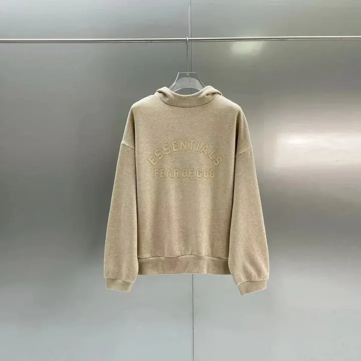 Fear of God Essentials Oversized Hoodie in Beige, Grey, and Olive