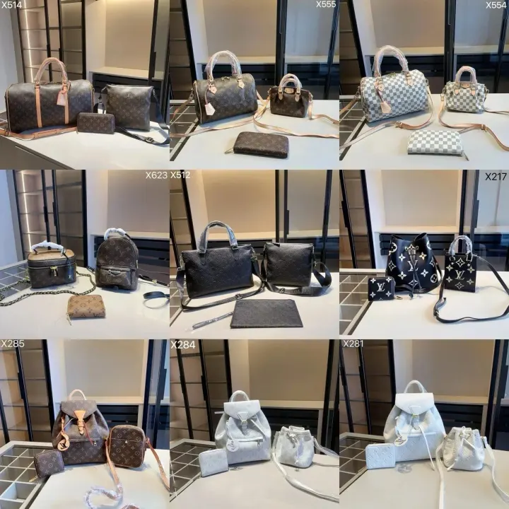 3-teiliges Louis Vuitton-Handtaschen-Set mit Monogramm in Braun