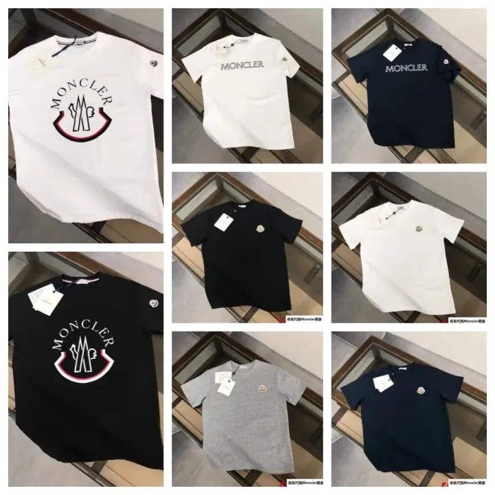 Moncler Logo T-Shirt in White, Black, Navy, and Gray