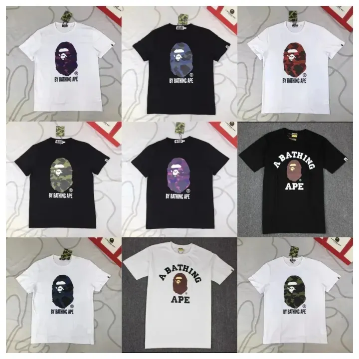 BAPE T-Shirt mit Ape Head-Grafik, kurzärmelig, in Schwarz und Weiß