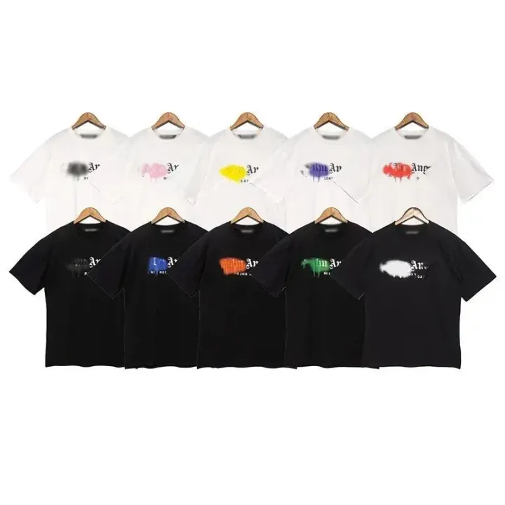 Palm Angels Spray Paint Logo T-Shirt in Black and White