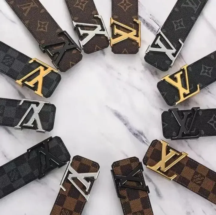 Louis Vuitton Monogram Belt with Gold and Silver LV Buckles