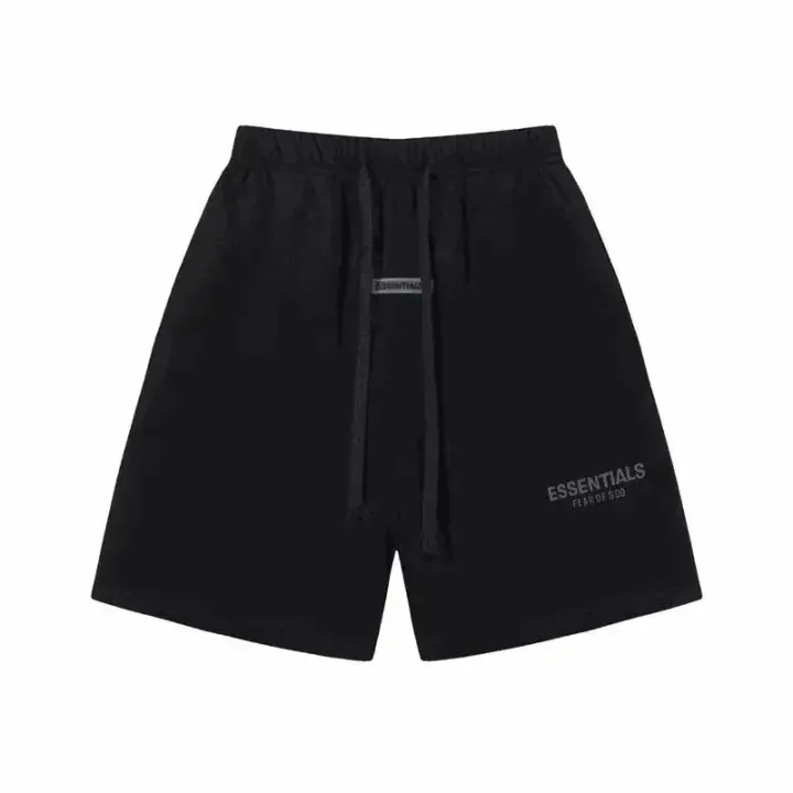 Essentials Black Drawstring Casual Shorts