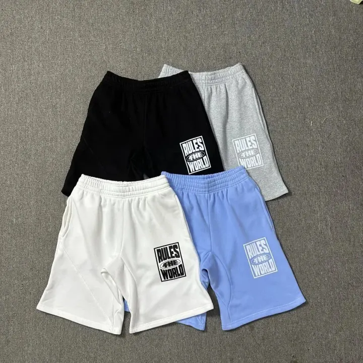 Corteiz Graphic Sweat Shorts in Black, Grey, White & Blue