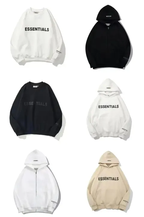 Essentials Crewneck Sweatshirt in Black and White