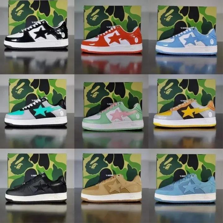 BAPE low-top sneakers met sterlogo in gemengde kleurstellingen