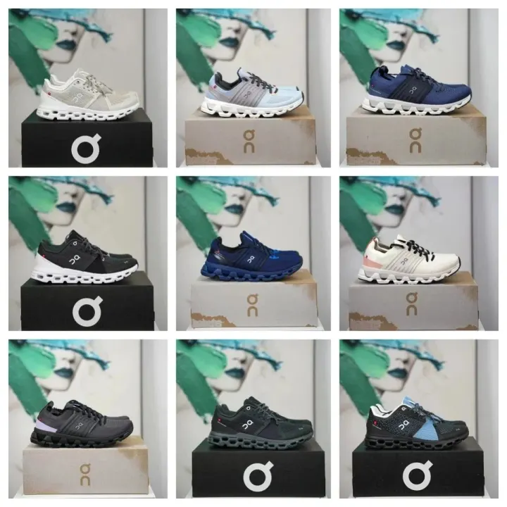 On Running Mesh Lifestyle Sneakers in Black, Blue & Cream