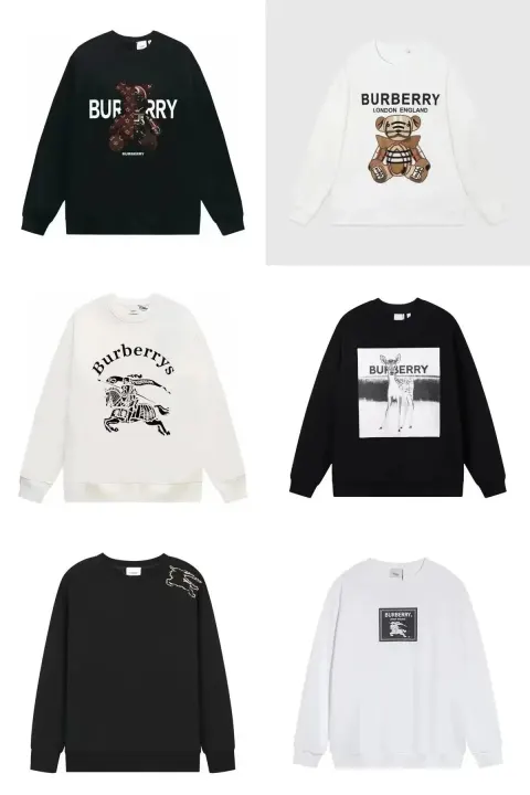Burberry Graphic Crewneck Sweatshirt in Black and White