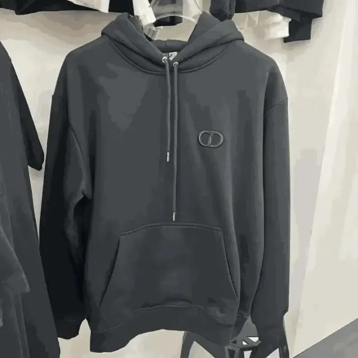 Czarna bluza z kapturem Dior z logo