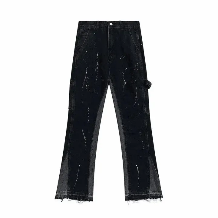 Gallery Dept. Black Paint Splatter Distressed Jeans