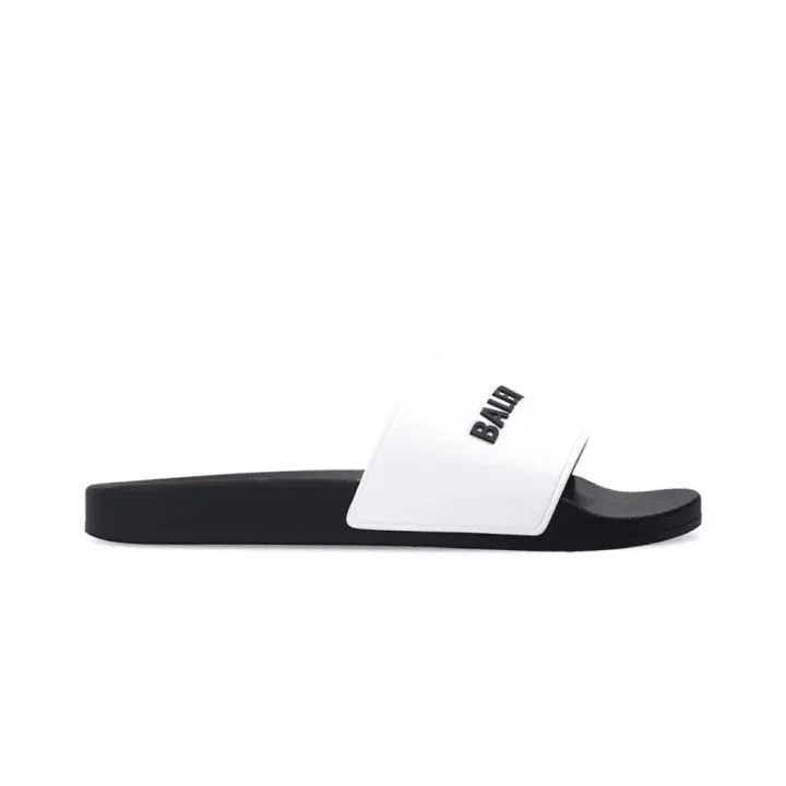 Balenciaga zwart-witte logoslippers