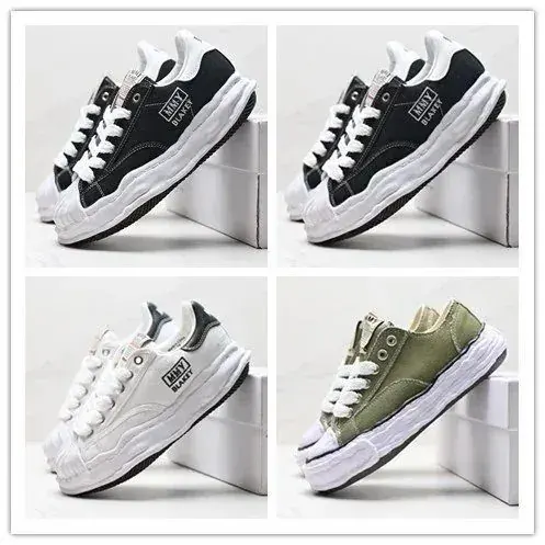 Maison Mihara Yasuhiro Blakey Low-Top Sneakers in Black and Olive
