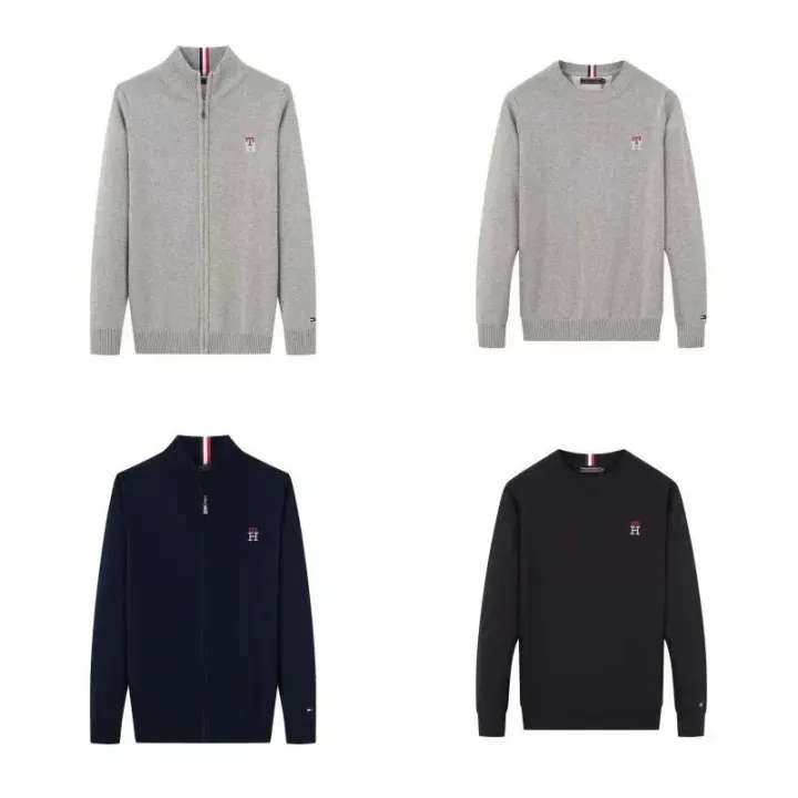 Tommy Hilfiger Knit Sweaters and Zip Cardigans in Gray, Navy, Black