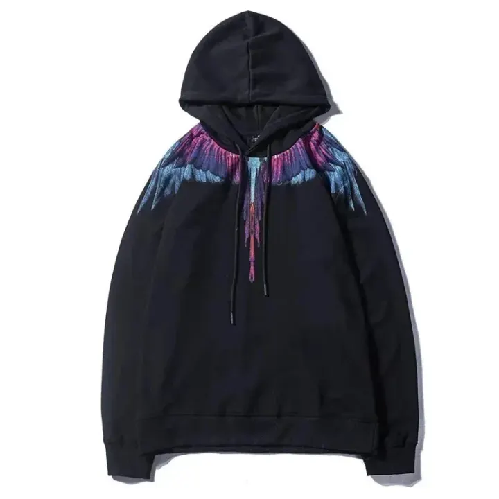 Marcelo Burlon Black Wings Print Hoodie