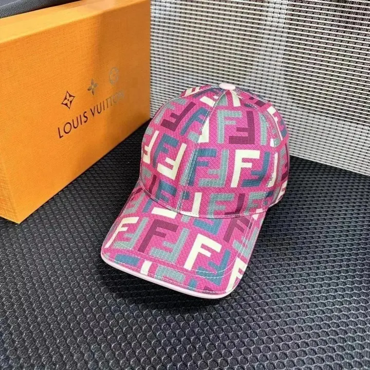 Fendi Baseball Cap in Pink Zucca Monogram and Bag Bugs Eyes