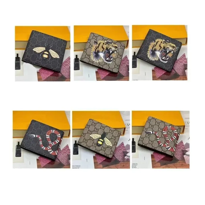 Gucci GG Monogram Bi-Fold Wallet with Animal Embroidery