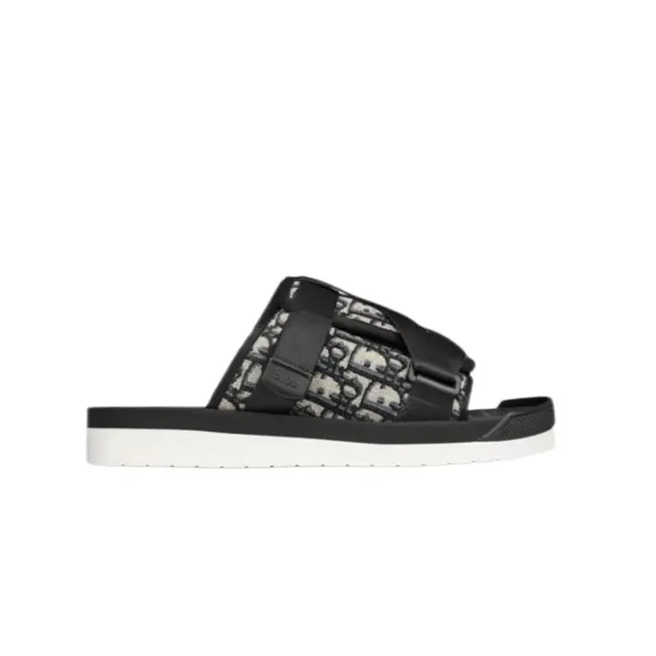 Dior Alpha Oblique Black Slippers