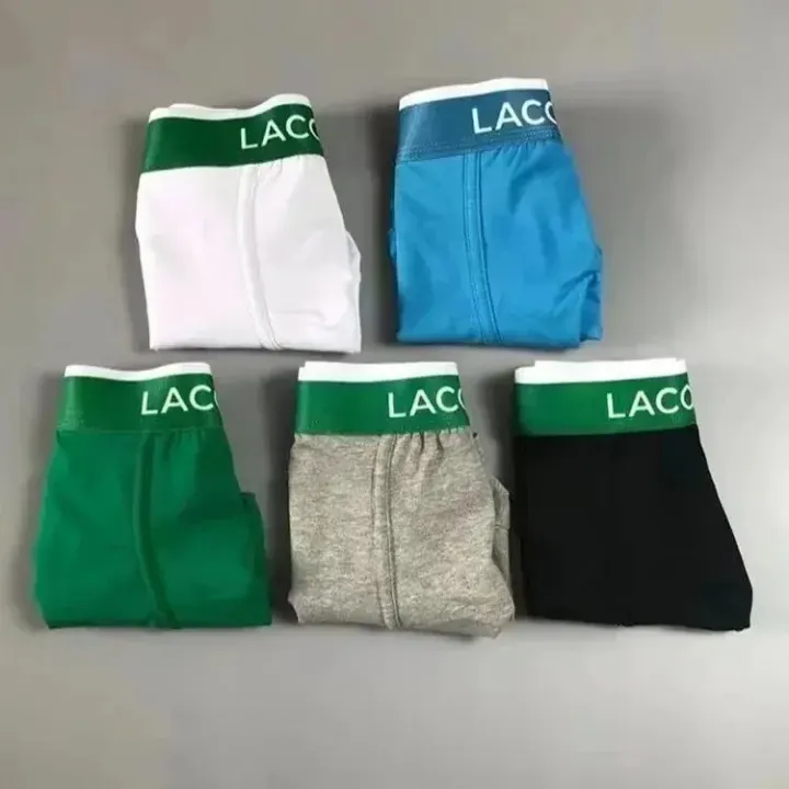 Lacoste Boxer Briefs Set with Green Logo Waistband