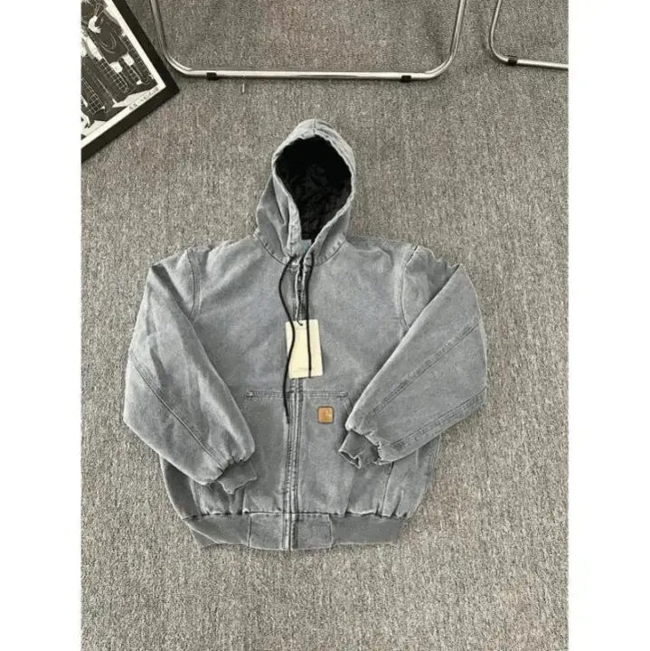 Carhartt Grey Hooded Zip-Up Jacket