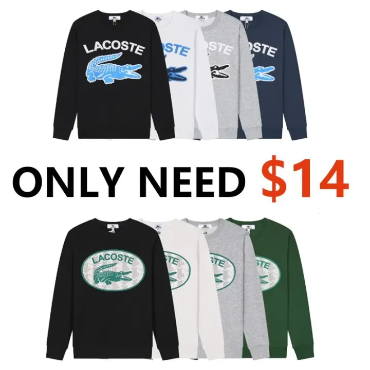 Lacoste Graphic Crewneck Sweatshirt in Black