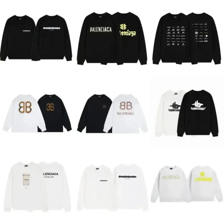 Balenciaga Graphic Crewneck Sweatshirt in Black and White