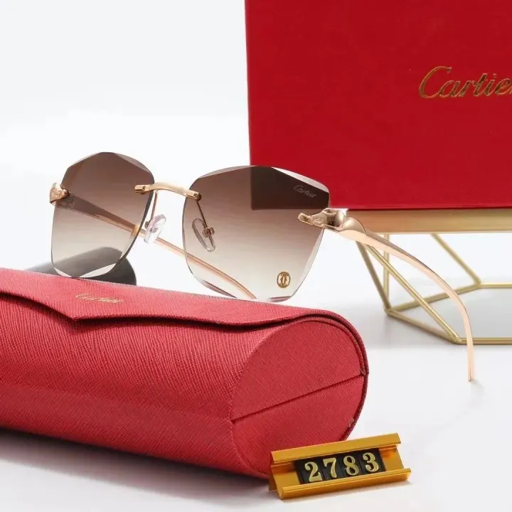 Cartier Gold-Tone Rimless Gradient Sunglasses