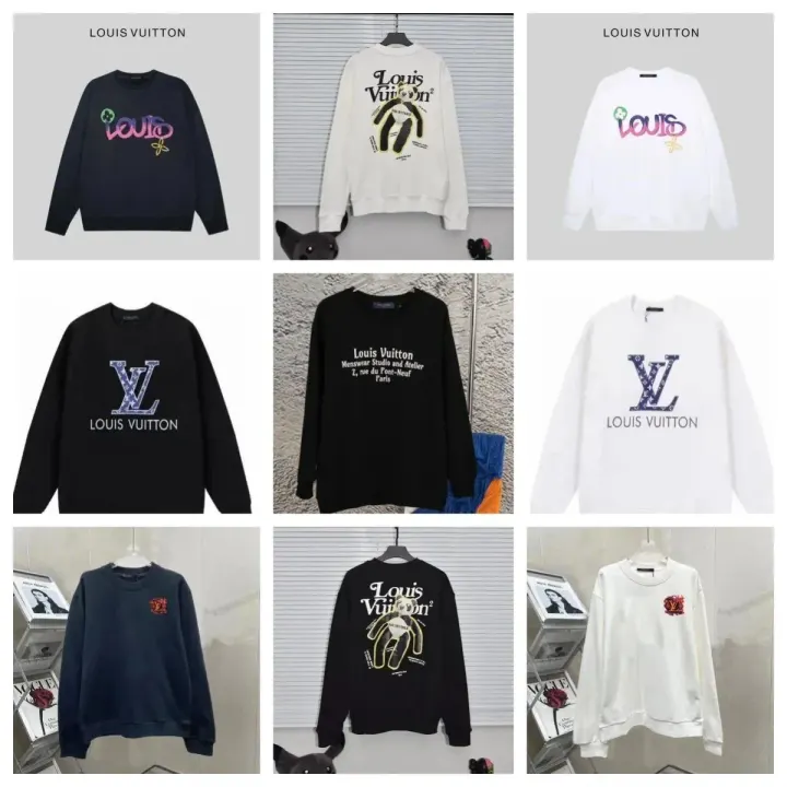 Louis Vuitton Graphic Crewneck Sweatshirt in Black, White and Navy