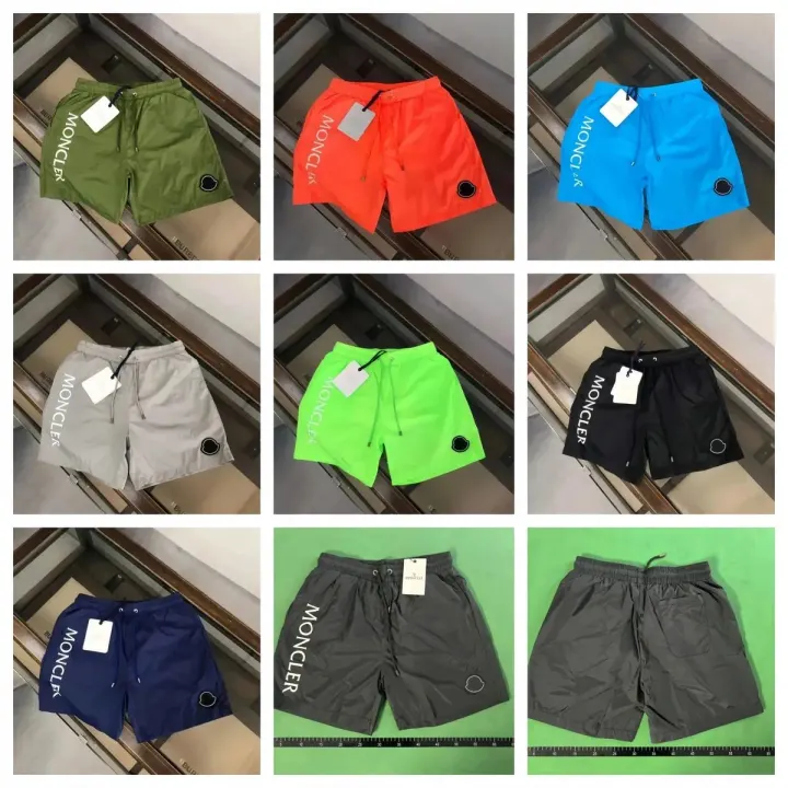 Moncler Nylon Athletic Shorts with Vertical Logo
