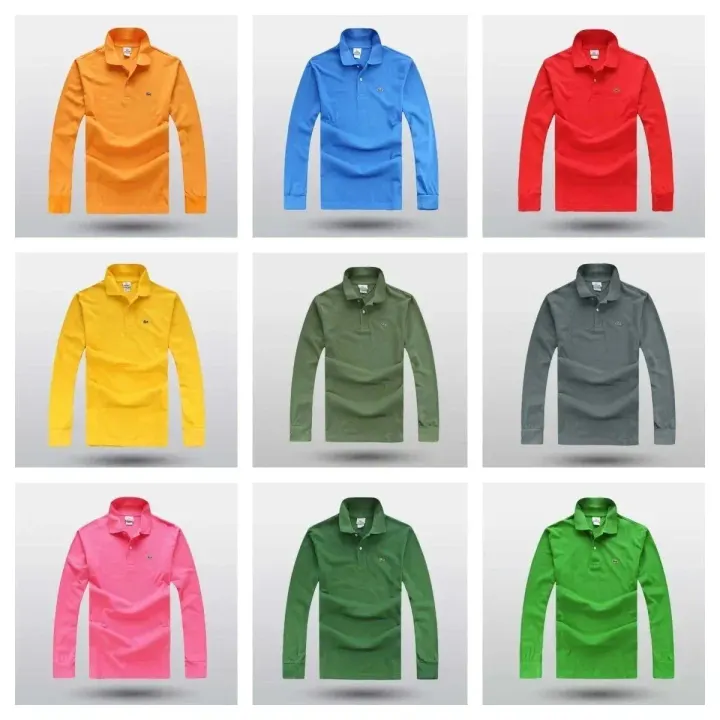 Lacoste Long-Sleeve Polo Shirt in Bright Colors