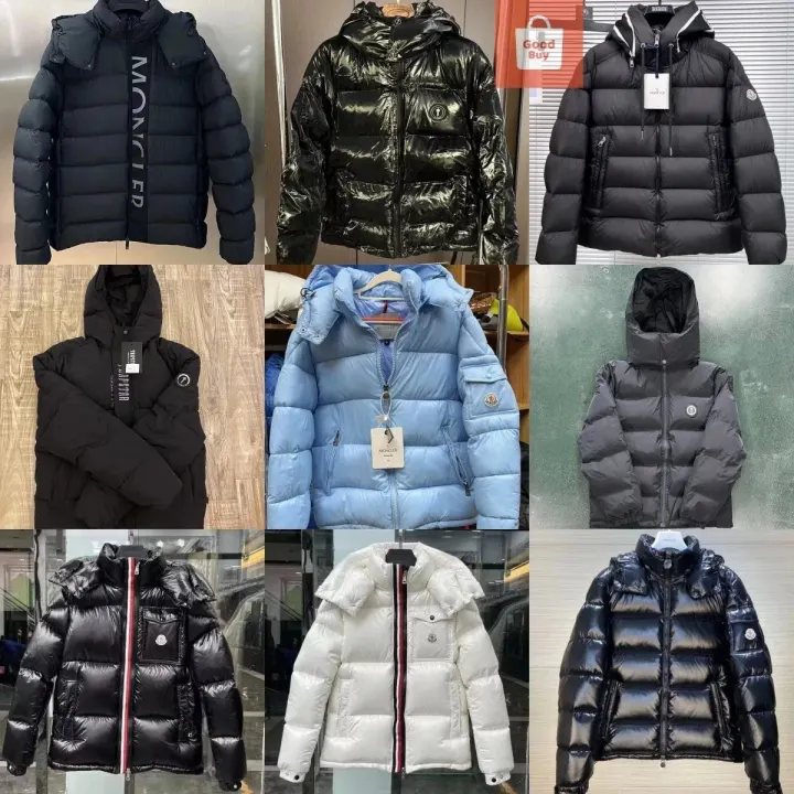 Chaqueta acolchada de plumas azul claro con capucha Prada