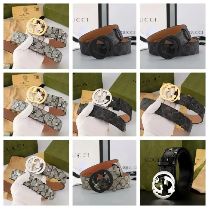 Gucci GG Monogram Belt in Beige, Black, and Tan
