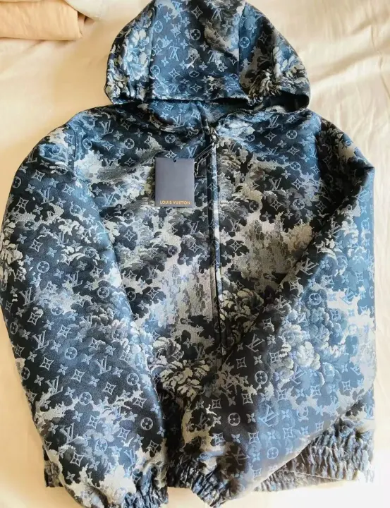 Louis Vuitton blaue Steppjacke mit Monogramm-Print