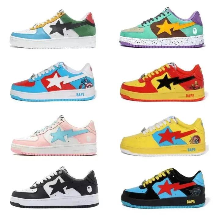 BAPE Multi-Color Star Low-Top Sneakers