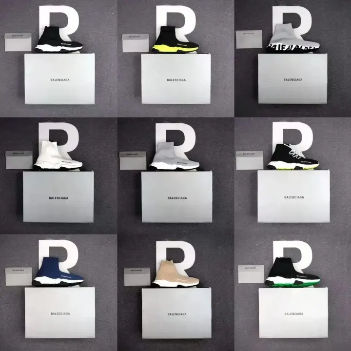 Balenciaga soksneakers met dikke contrasterende zool