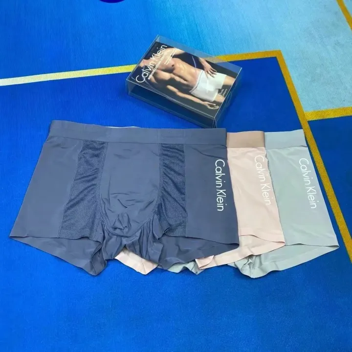 Calvin Klein Boxer Briefs 3-Pack in Blue, Beige and Mint