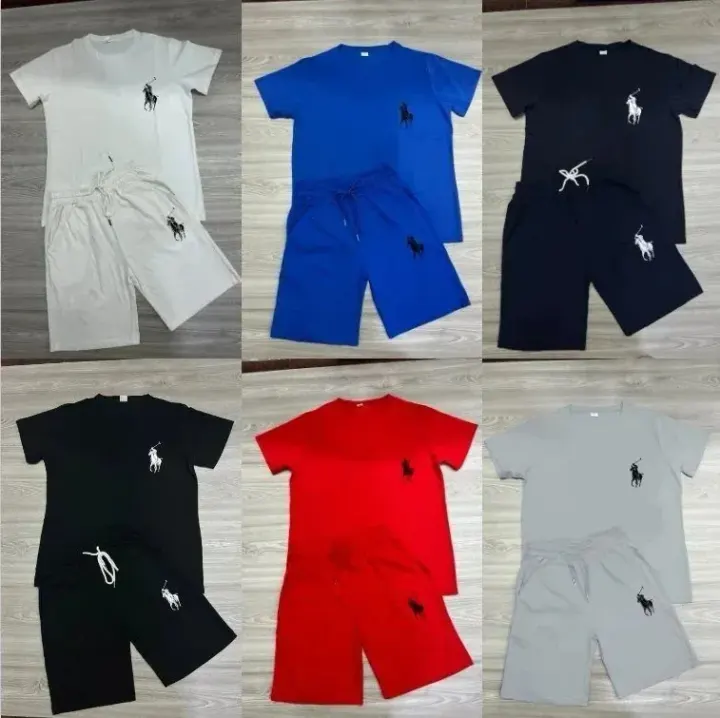 Ralph Lauren Polo Logo T-Shirt and Shorts Matching Set - Multi-Color